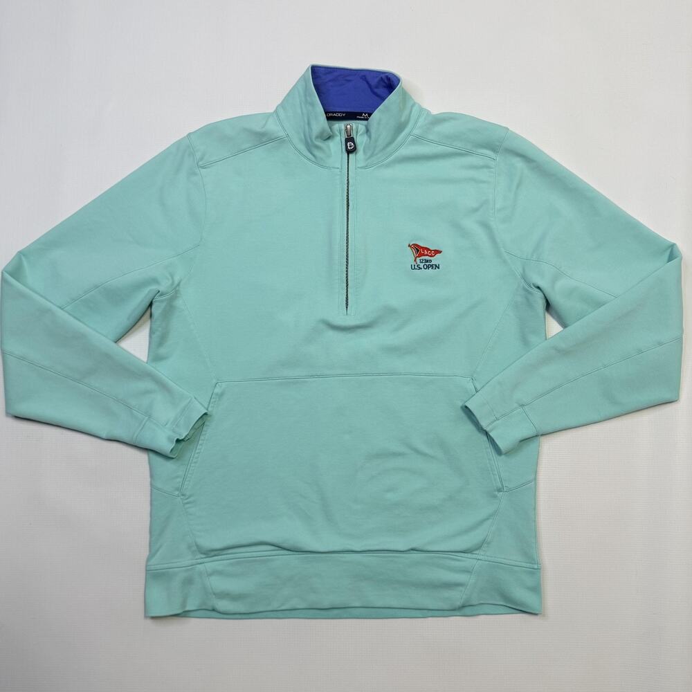 B Draddy 123rd US Open LACC Golf Pullover womens Medium Aqua 1/4 Zip Sweatshirt